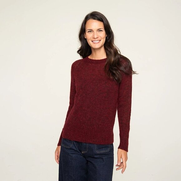 Pacas Womens Pullover Sweater Alpaca Virgin Wool Blend Maroon Red Medium NEW - Picture 1 of 10